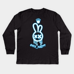 Ria Rabitt Blue Glow Kids Long Sleeve T-Shirt